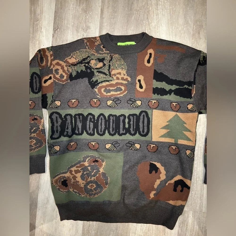 Men's Bangouluo Multicolor Sweater Sz M - Picture 1 of 3